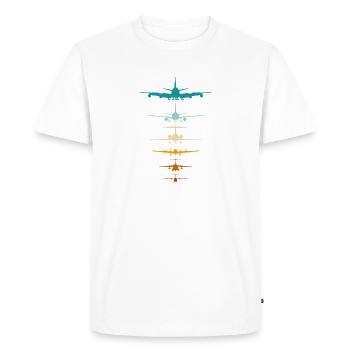 Airplanes Silhouette for Pilot, Flight Instructor - Men's Premium Organic T-Shirt - white - Front - Nico (187cm)