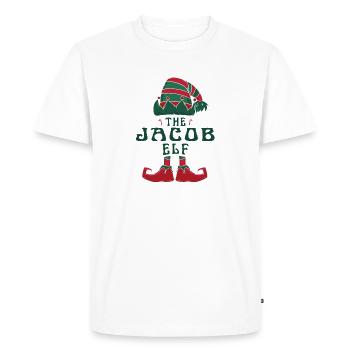 Jacob Elf Nom personnalisé Noël Famille - T-shirt Premium bio Homme - blanc - Devant - Nico (187cm)