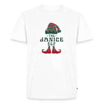 Janice Elf Personalized Name Christmas Family - Men's Premium Organic T-Shirt - white - Front - Nico (187cm)