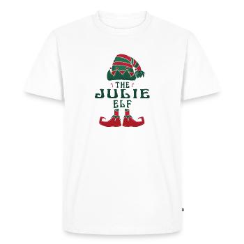 Le pyjama Julie Elf pour des vacances de Noël amusantes - T-shirt Premium bio Homme - blanc - Devant - Nico (187cm)