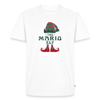 Le pyjama Mario Elf pour des vacances de Noël amusantes - T-shirt Premium bio Homme - blanc - Devant - Nico (187cm)