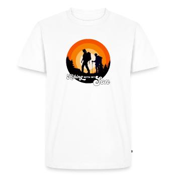 Randonner avec mon fils - wandern mit meinem Sohn - T-shirt Premium bio Homme - blanc - Devant - Nico (187cm)
