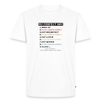 Vintage Gamer tee for Boy Girl Kids Perfect Day - Men's Premium Organic T-Shirt - white - Front - Nico (187cm)