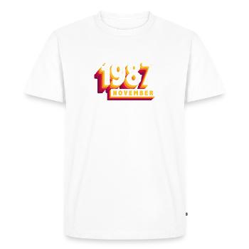 Novembre 1987 36 Ans Homme Femme Anniversaire - T-shirt Premium bio Homme - blanc - Devant - Nico (187cm)