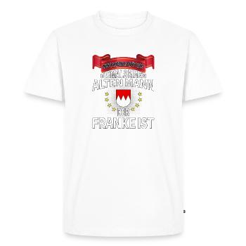 Never underestimate old man who is Franconian - Men's Premium Organic T-Shirt - white - Front - Nico (187cm)
