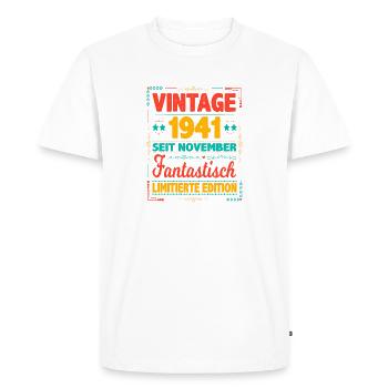 Novembre 1941 Vintage Fantastique 82 Ans Homme - T-shirt Premium bio Homme - blanc - Devant - Nico (187cm)
