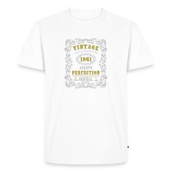 Vintage Birthday Party 1961 Original Parts 63th B - T-shirt Premium bio Homme - blanc - Devant - Nico (187cm)
