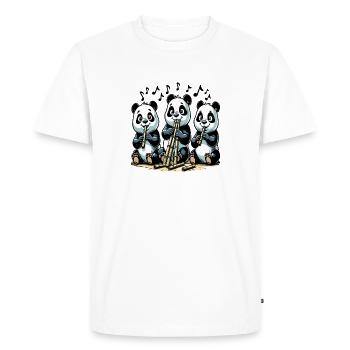 Pandas at the Bamboo Flute Concert - Men's Premium Organic T-Shirt - white - Front - Nico (187cm)