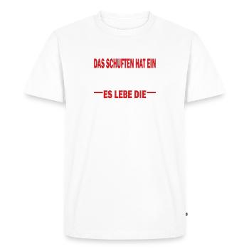 The toiling has come to an end, long live retirement red - Men's Premium Organic T-Shirt - white - Front - Nico (187cm)