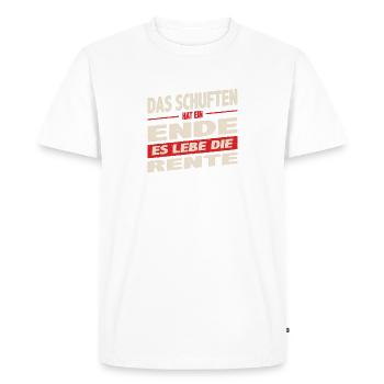 The toiling has come to an end Long live retirement red - Men's Premium Organic T-Shirt - white - Front - Nico (187cm)