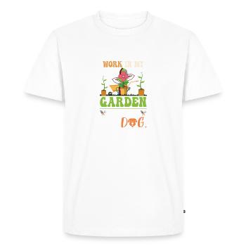 Gardening Tee Dog Lover Gardener Garden Pet Plants - Men's Premium Organic T-Shirt - white - Front - Nico (187cm)