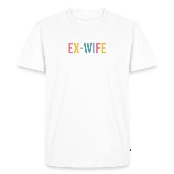 Ex Femme Mariage Fin Femme Rétro Groovy Drôle - T-shirt Premium bio Homme - blanc - Devant - Nico (187cm)
