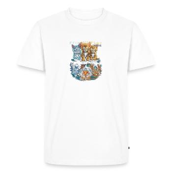 Cats Reflection Motivational Mindset - Cats for - T-shirt Premium bio Homme - blanc - Devant - Nico (187cm)
