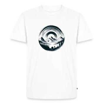 Contemplative mountain landscape - Men's Premium Organic T-Shirt - white - Front - Nico (187cm)