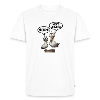 Be Seagull Nope Not Again - Men's Premium Organic T-Shirt - white - Front - Nico (187cm)