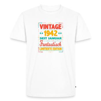 Janvier 1942 Vintage Fantastique 82 Ans Homme - T-shirt Premium bio Homme - blanc - Devant - Nico (187cm)