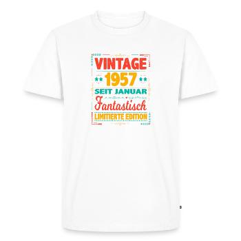 Janvier 1957 Vintage Fantastique 67 Ans Homme - T-shirt Premium bio Homme - blanc - Devant - Nico (187cm)