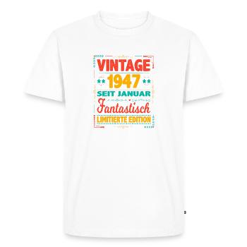 Janvier 1947 Vintage Fantastique 77 Ans Homme - T-shirt Premium bio Homme - blanc - Devant - Nico (187cm)