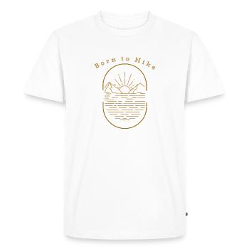 Né pour faire de la randonnée Wanderlust Randonnée Wandern - T-shirt Premium bio Homme - blanc - Devant - Nico (187cm)