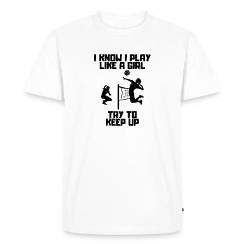 Volley-ball cadeau Volley-ball joueur de beach-volley - T-shirt Premium bio Homme - blanc - Devant - Nico (187cm)