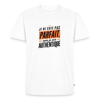 Je ne suis pas parfait, mais je suis authentique - T-shirt Premium bio Homme - blanc - Devant - Nico (187cm)