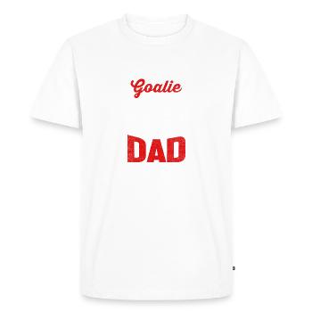 My Favorite Goalie Calls Me Dad Funny Dad Fathers - Men's Premium Organic T-Shirt - white - Front - Nico (187cm)