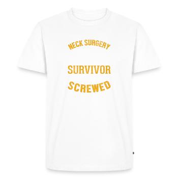Survivant de la chirurgie cervicale ACDF Fusion vertébrale cervicale - T-shirt Premium bio Homme - blanc - Devant - Nico (187cm)