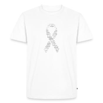 Sensibilisation au cancer du cerveau Chimiothérapie Tumeur cérébrale - T-shirt Premium bio Homme - blanc - Devant - Nico (187cm)