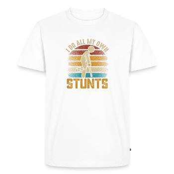 Je fais toutes mes cascades moi-même fracture osseuse cassée - T-shirt Premium bio Homme - blanc - Devant - Nico (187cm)