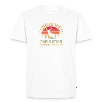 Drôle De Chasse Cerf Chuchoter Chasseur De La Faune - T-shirt Premium bio Homme - blanc - Devant - Nico (187cm)