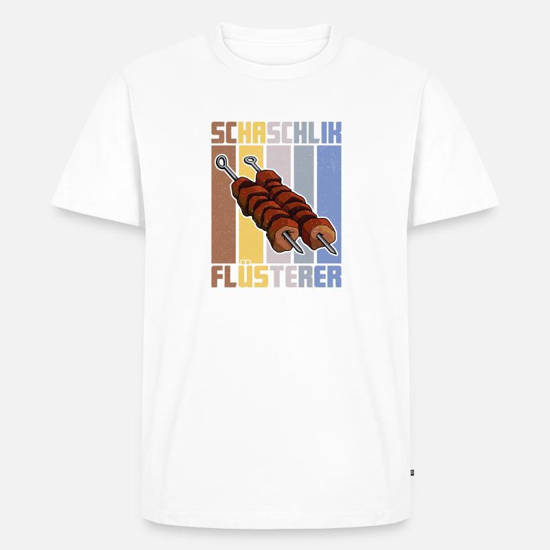 Schaschlik Flüsterer Retro Russland Fleisch - Männer Premium Bio T-Shirt - Weiß