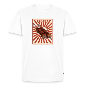 Shashlik Whisperer Rétro Russie Viande - T-shirt Premium bio Homme - blanc - Devant - Nico (187cm)