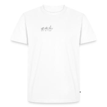 Enfants sourds Surdité drôle Langue des signes ASL - T-shirt Premium bio Homme - blanc - Devant - Nico (187cm)