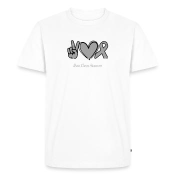 Go Gray en mai Ruban de sensibilisation aux tumeurs cérébrales - T-shirt Premium bio Homme - blanc - Devant - Nico (187cm)