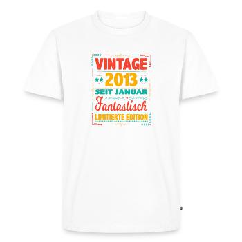 Janvier 2013 Vintage Fantastique 11 Ans Mâle - T-shirt Premium bio Homme - blanc - Devant - Nico (187cm)