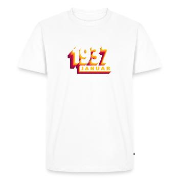 Janvier 1937 0 87 ans Homme Femme Anniversaire - T-shirt Premium bio Homme - blanc - Devant - Nico (187cm)