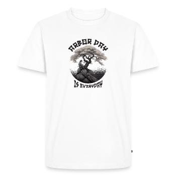 Arbor Day is Everyday Earth Planet Anniversary - Men's Premium Organic T-Shirt - white - Front - Nico (187cm)