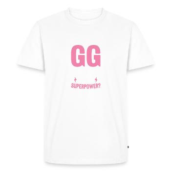 Je suis un GG Quel est votre superpouvoir Drôle Gigi Super - T-shirt Premium bio Homme - blanc - Devant - Nico (187cm)