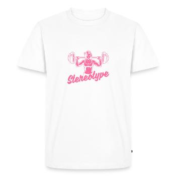 Brisez les stéréotypes - Entraînement d’autonomisation de la forme physique - T-shirt Premium bio Homme - blanc - Devant - Nico (187cm)