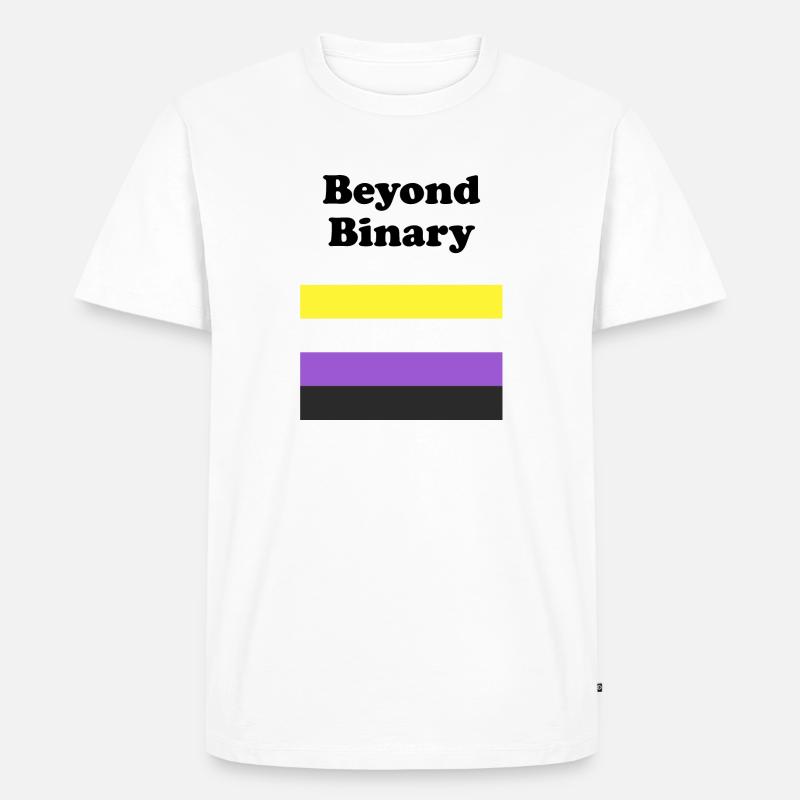 Non Binary Flag Beyond Binary - Men's Premium Organic T-Shirt - white
