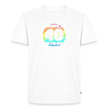 Gay Pride drôle - 40e anniversaire 40 BDay Lesbienne - T-shirt Premium bio Homme - blanc - Devant - Nico (187cm)