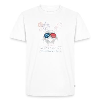 Amusez-vous Capy-Blast ce 4 juillet - Patriot - T-shirt Premium bio Homme - blanc - Devant - Nico (187cm)