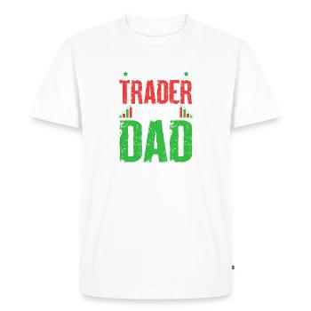 Funny Trading Dad Cryptocurrency Stock Market - Men's Premium Organic T-Shirt - white - Front - Nico (187cm)