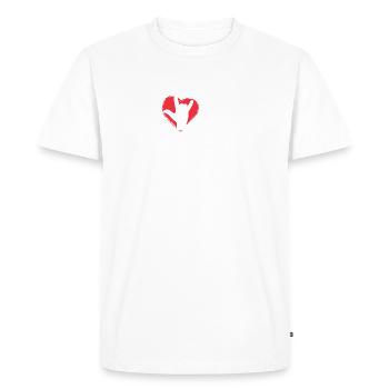 ASL Je t’aime drôle d’orthographe au doigt ASL - T-shirt Premium bio Homme - blanc - Devant - Nico (187cm)