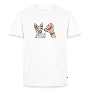 Sphynx Maman Kitty Mama Drôle Chat Sans Poils, Sphynx - T-shirt Premium bio Homme - blanc - Devant - Nico (187cm)