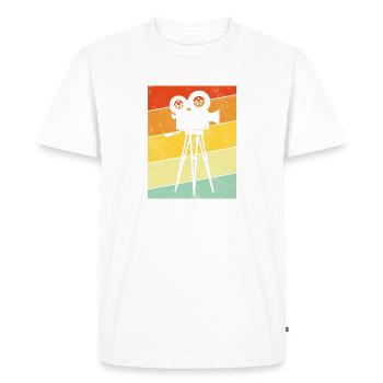 Funny Filmmaking Retro Vintage Cinematography - Men's Premium Organic T-Shirt - white - Front - Nico (187cm)