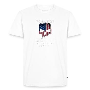 Patriot Skull US Flag La Constitution des États-Unis doit - T-shirt Premium bio Homme - blanc - Devant - Nico (187cm)