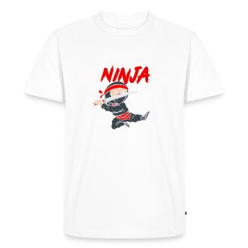 Éditeur vidéo Ninja Funny Videographer Video - T-shirt Premium bio Homme - blanc - Devant - Nico (187cm)