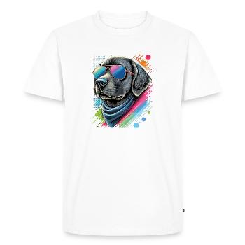 Vêtements drôles pour chiens – Mode tendance pour chiens - T-shirt Premium bio Homme - blanc - Devant - Nico (187cm)