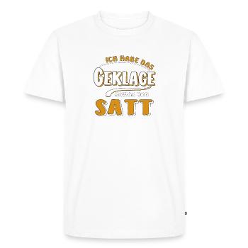JE SUIS FATIGUÉ DE LA PLAINTE - T-shirt Premium bio Homme - blanc - Devant - Nico (187cm)
